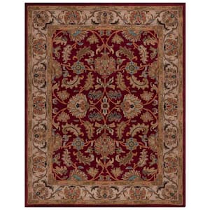 Heritage Red/Ivory 10 ft. x 14 ft. Border Area Rug