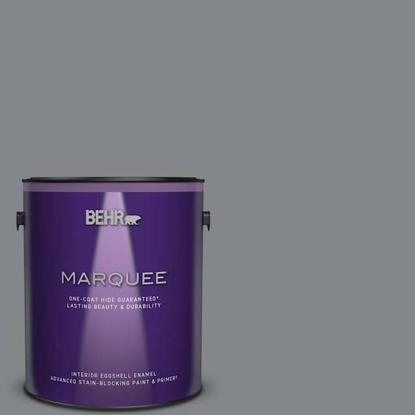 BEHR MARQUEE 1 gal. #N500-5 Magnetic Gray color One-Coat Hide Eggshell Enamel Interior Paint & Primer