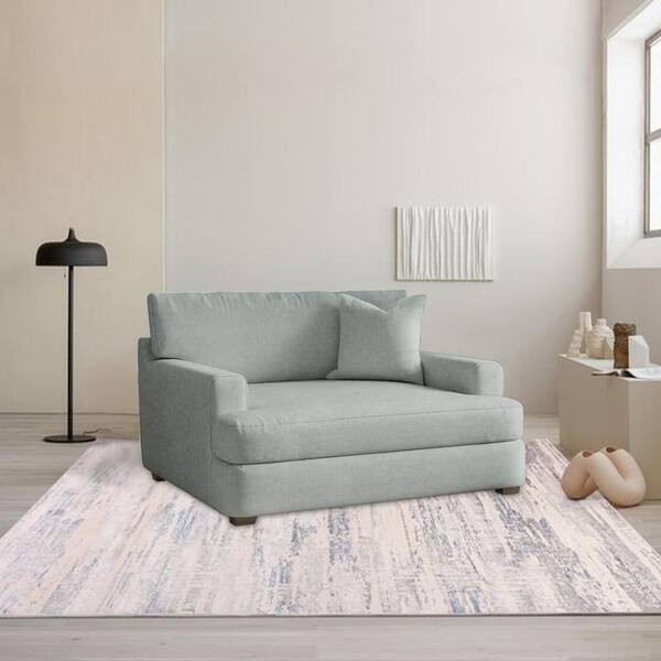 Monland 49 in. Wide Square Arm Polyester Fabric Rectangle 2-Seater Loveseat Sofa Couch With Armchair For Small Spaces in. Green
