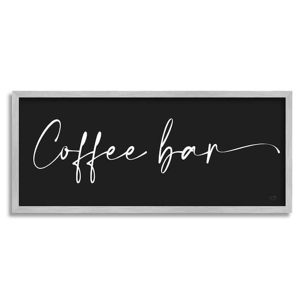 The Stupell Home Decor Collection Coffee Bar Classy Script Text Background Sign Design By Lux + Me Designs Framed Typography Art Print 30 in. x 13 in.