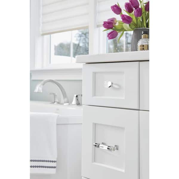 Glacio 1-3/4 in. (44mm) Modern Clear/Polished Chrome Oval Cabinet Knob