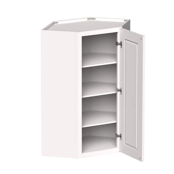 24in. W x 12in. D x 42in. H in White HDF Ready to Assemble Standard Corner Wall Kitchen Cabinet w/ Single Door,3 Shelves