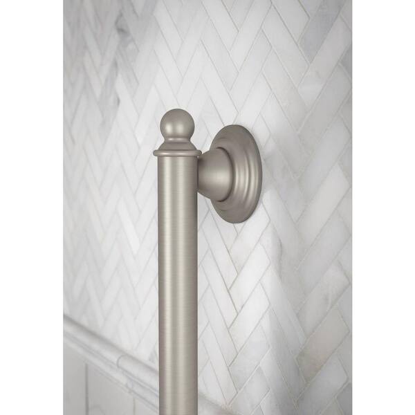 MOEN Home Care 12 in. x 1-1/4 in. Concealed Screw Grab Bar with SecureMount  and Curl Grip in Brushed Nickel R8712D3GBN - The Home Depot