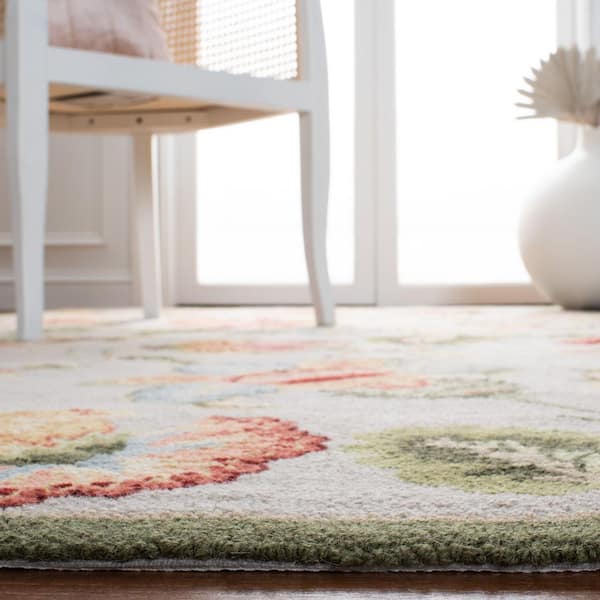 Chelsea 8 ft. x 10 ft. Sage Floral Gradient Solid Color Area Rug