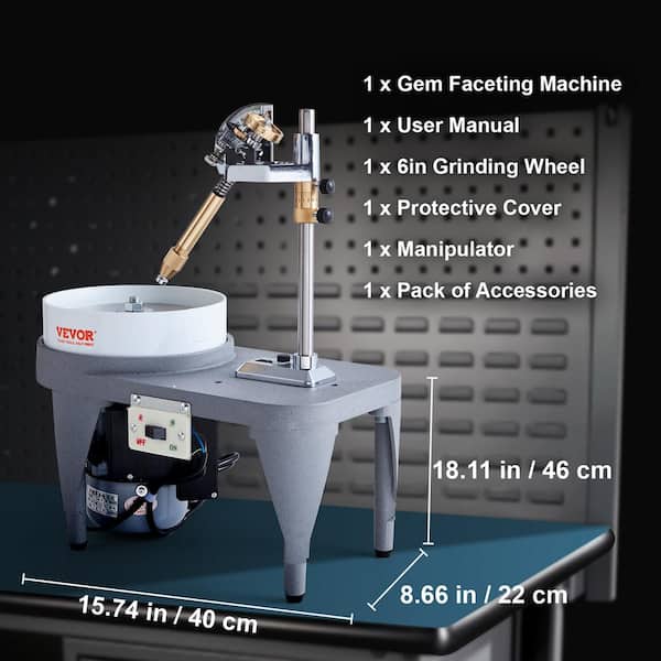VEVOR Gem Faceting Machine, 3.2A 180W 2800RPM Corded Jade Grinding