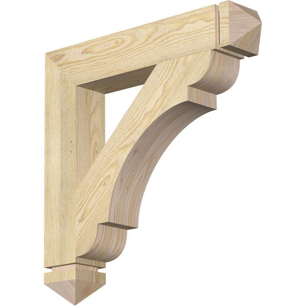Ekena Millwork 4 in. x 24 in. x 24 in. Douglas Fir Olympic Arts and Crafts Rough Sawn Bracket