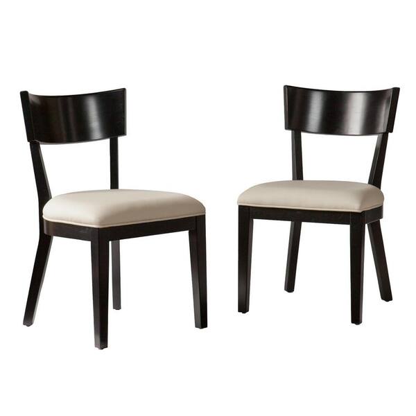 Southern Enterprises Clarence Upholstered Dining Chair in Black/Cream (Set of 2)