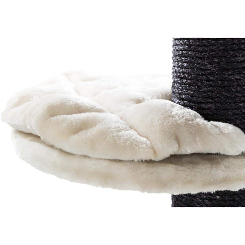 Bovina 55.5" Black and Cream Sisal Cat Tower with Hammock