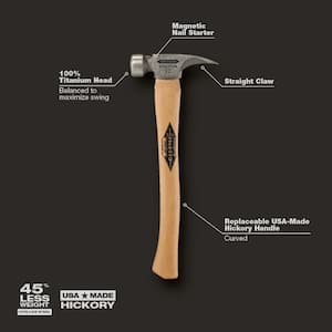 12 oz. Titanium Smooth Face Hammer with 18 in. Curved Hickory Handle