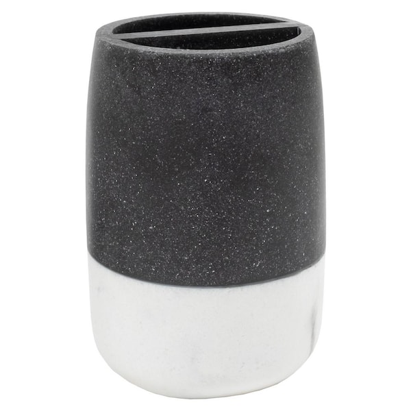 Sweet Home Collection Marbelized Toothbrush Holder Bathroom Accessory (1 Piece)