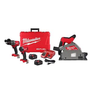 M18 FUEL 18-V Lithium-Ion Brushless Cordless Hammer Drill and Impact Driver Combo Kit (2-Tool) with Track Saw