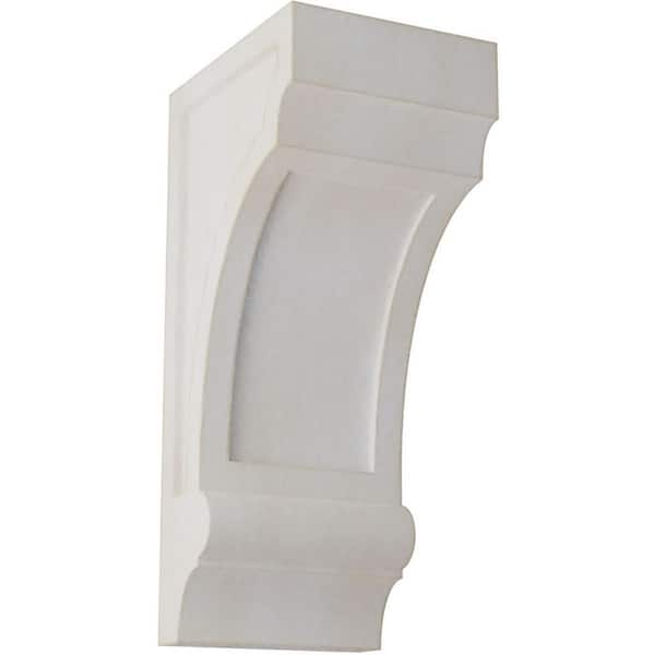 Ekena Millwork 5-1/2 in. x 14 in. x 7 in. Chalk Dust White Diane Recessed Wood Vintage Decor Corbel