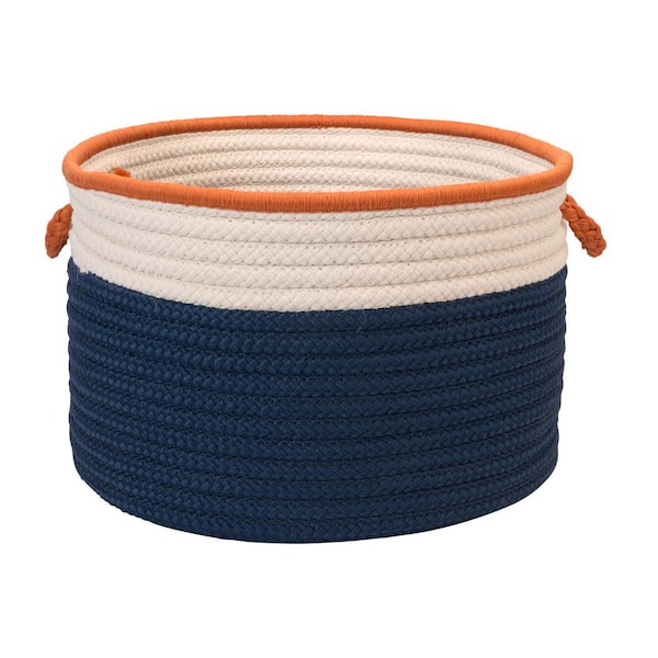 Colonial Mills Indoor/Outdoor Blue/Orange 22 in. x 22 in. x 14 in. Round Polypropylene Storage Bin