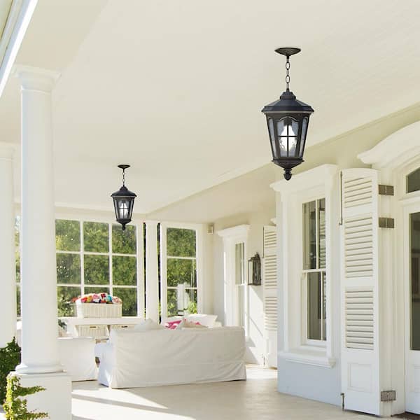 KODA Bentham 17 in. 1-Light Black LED Outdoor Hanging Pendant