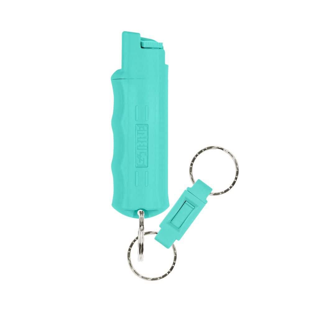 Pepper Spray Keychain with Quick Release Key Ring in Mint Green