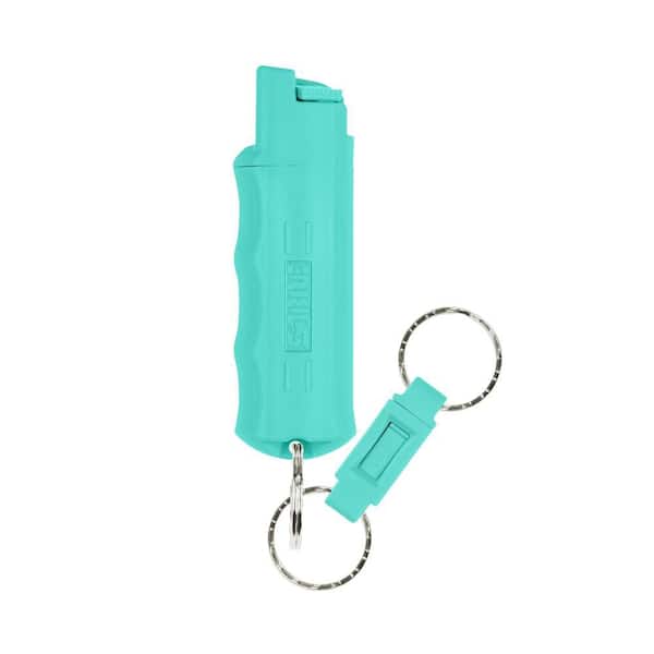 Pepper Spray Keychain with Quick Release Key Ring in Mint Green