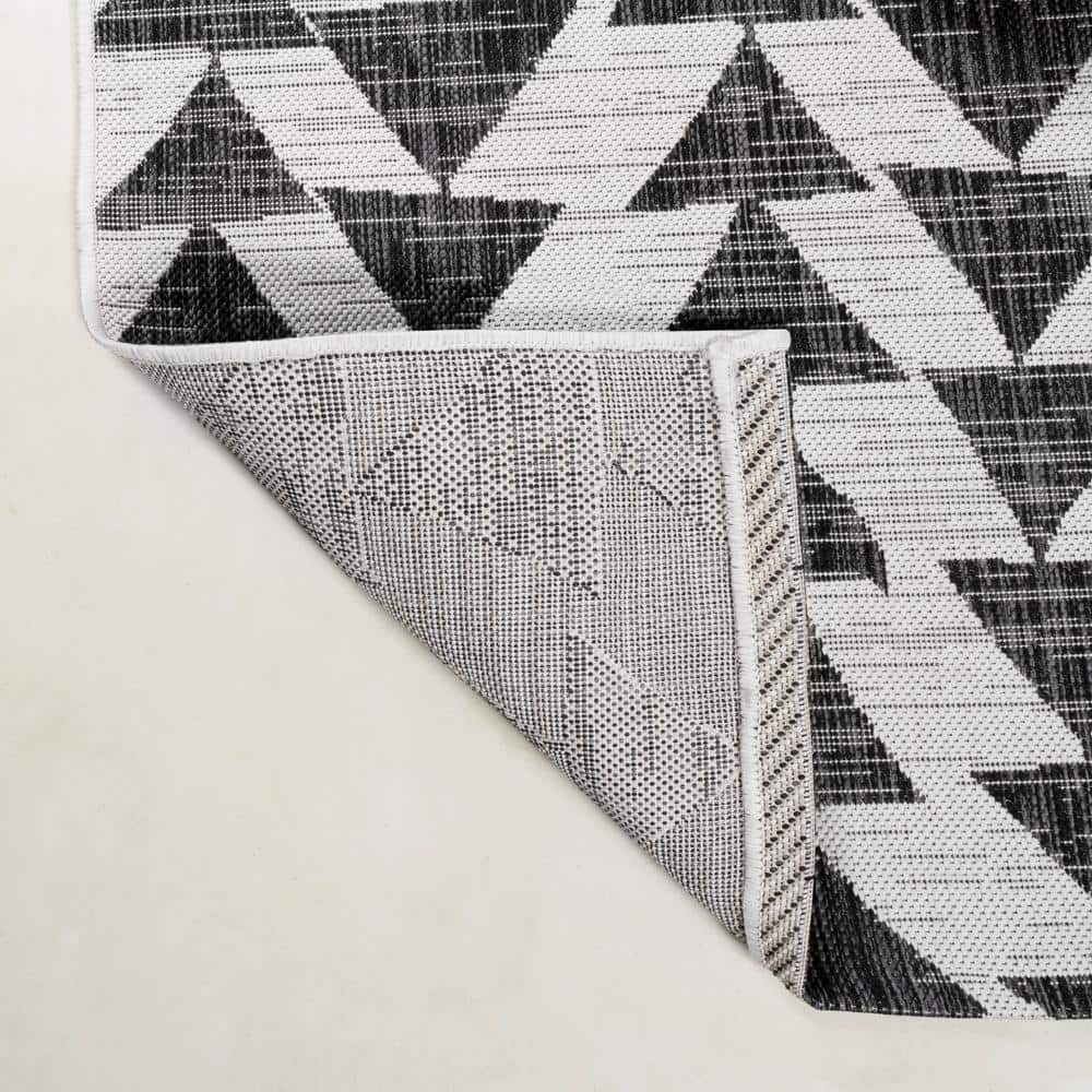 Andratx Ivory and Black Geometric Indoor/Outdoor Rug