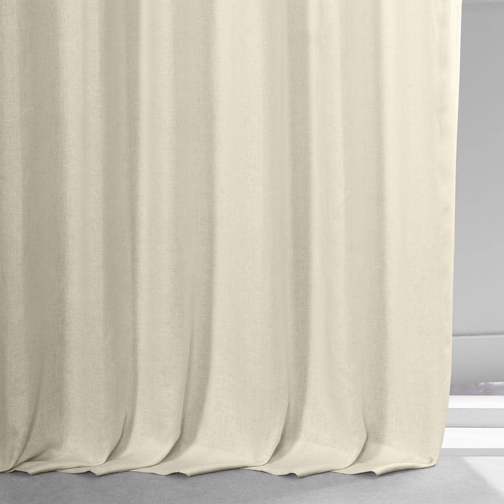 Ancient Ivory French Linen 120" Room-Darkening Curtain Panel