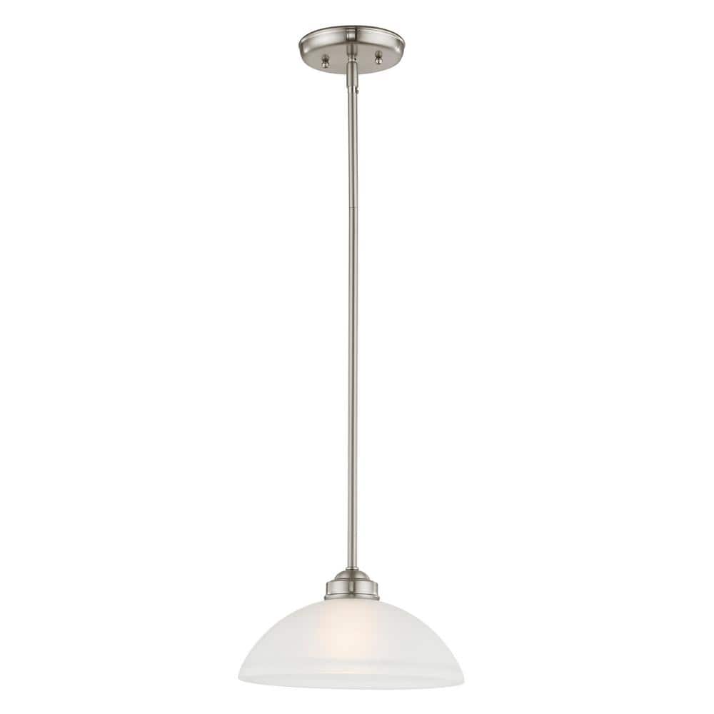 Somerset Brushed Nickel Mini Pendant with Satin Glass
