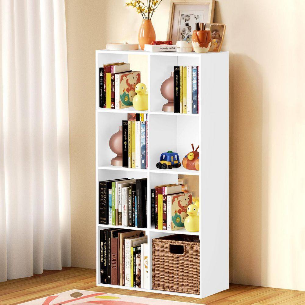 WONDER COMFORT 48 in. Tall White Wood 8-Cube Storage Organizer