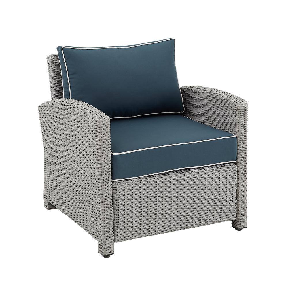 Bradenton Deep Seating Outdoor Armchair with Navy Cushions