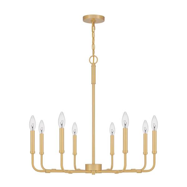 Quoizel Abner 8- Light Aged Brass Chandelier ABR5028AB - The Home Depot