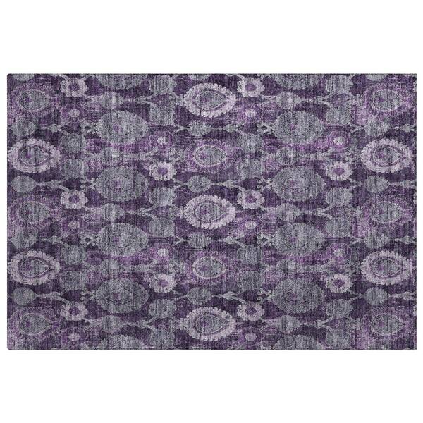 Dream Shag Premium Machine Washable Abstract ADS821 Eggplant 2 ft. x 3 ft. Accent Rug