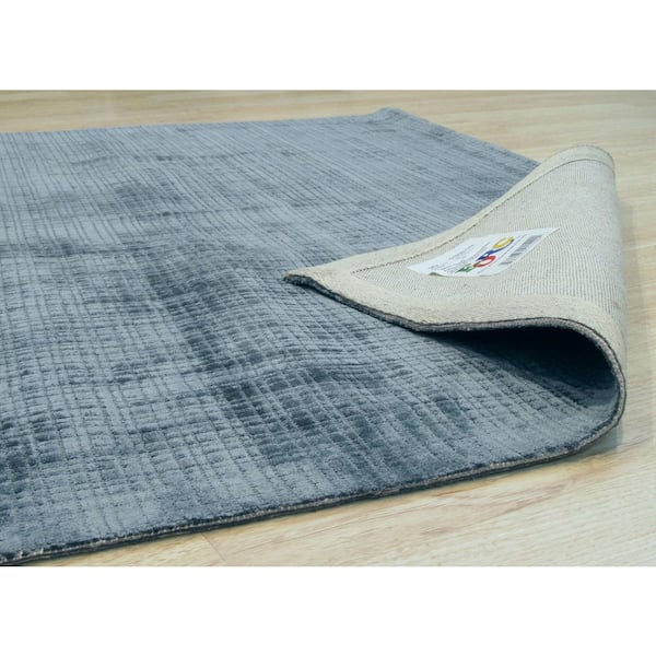 Blue 5 ft. x 8 ft. Handwoven Viscose Contemporary Solid Milano Rug