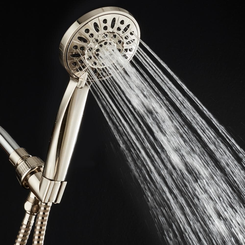 Brushed Nickel 6-Setting High-Pressure Handheld Shower Head