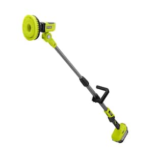 RYOBI ONE+ 18V Cordless Telescoping Power Scrubber Kit with 2.0 Ah Battery and Charger P4500K - The Home Depot