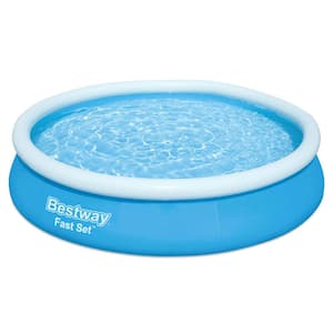 12 ft. x 30 in. Round Shape, Fast Set Inflatable Above Ground Swimming Pool with Filter Pump