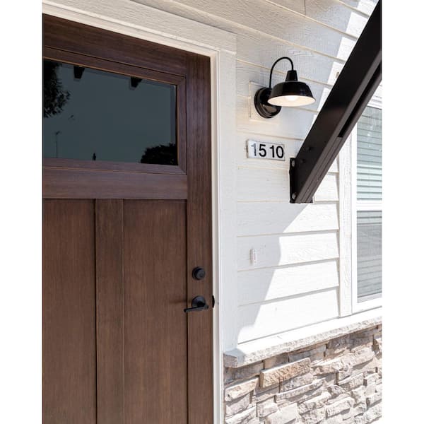 Mason 1-Light Satin Black Outdoor Wall Light Sconce