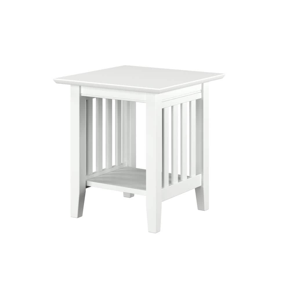 Atlantic Mission 20" White Solid Hardwood Square End Table
