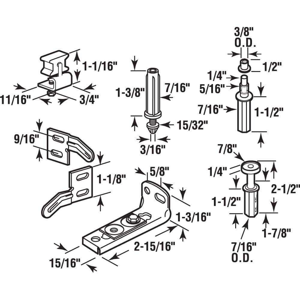 Modern Steel and Plastic Bi-Fold Door Repair Kit