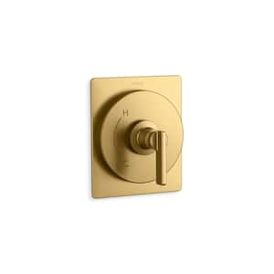 Castia By Studio McGee Rite-Temp Valve Trim in Vibrant Brushed Moderne Brass