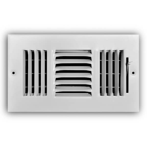 Everbilt 8 in. x 4 in. 3-Way Steel Wall/Ceiling Register in White