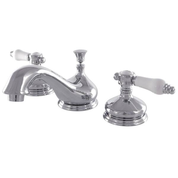 Kingston Brass Classic Lever 8 in. Widespread 2-Handle Bathroom Faucet in Chrome
