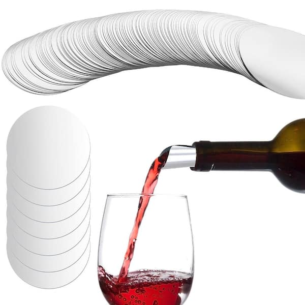 150-Pack Silver Aluminum Foil Wine Pourer Discs Reusable Pour Spouts for Wine Whisky Liquor Bottles Disks