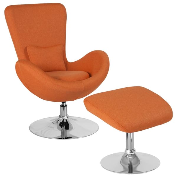 Carnegy Avenue Orange Fabric Chair and Ottoman Set