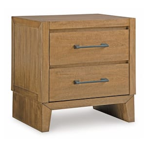Sherbana Brown 2 Drawer 27 in. W Nightstand