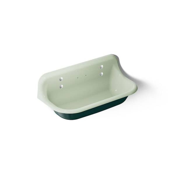 Brockway 36 in. Wall Mount Laundry/Utility Sink in Teal Exterior with Aspen Interior