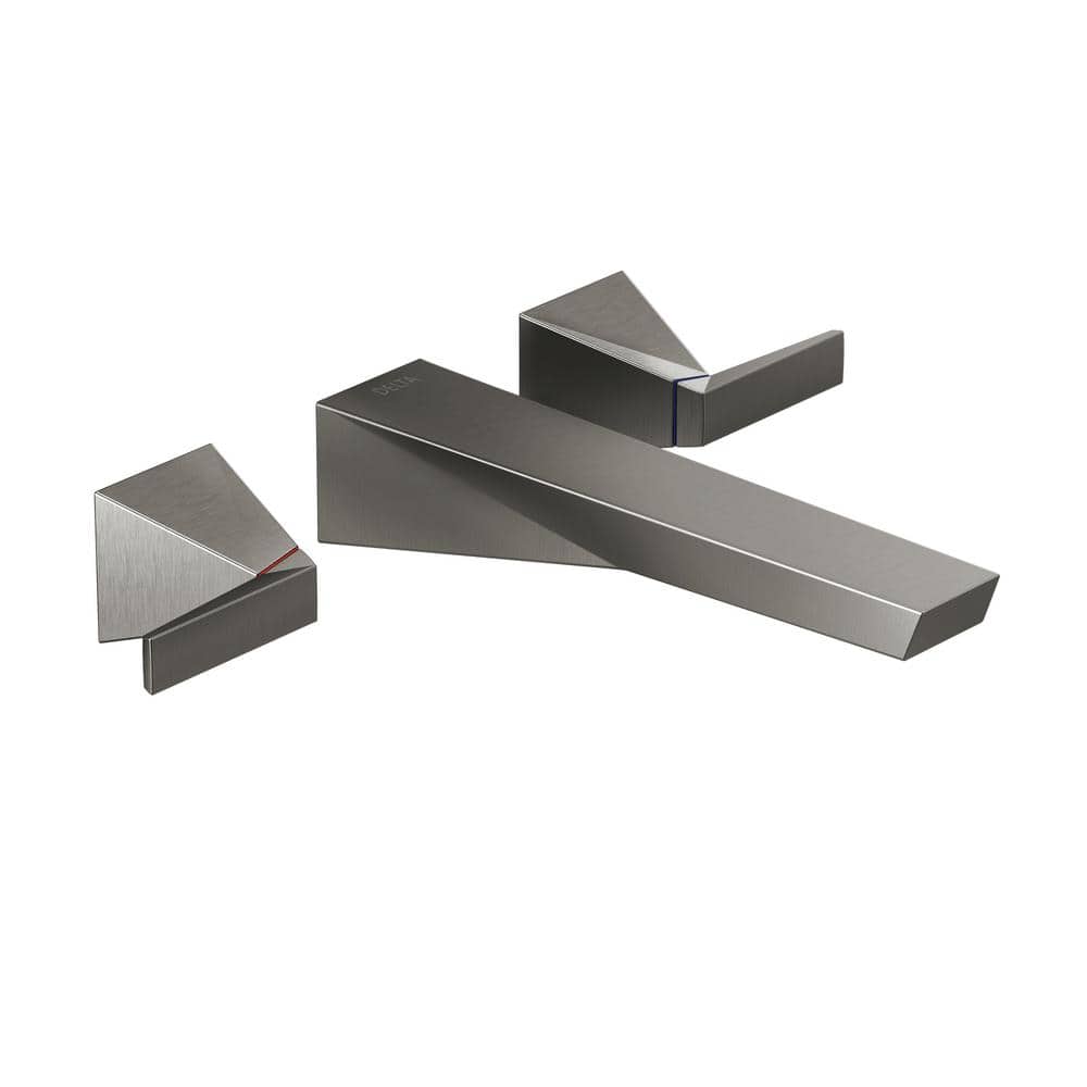 Delta Trillian 2Handle Wall Mount Bathroom Faucet Trim Kit in Black