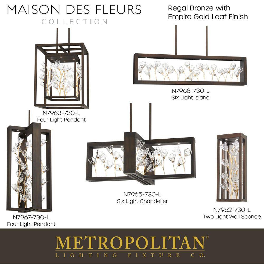 Empire Gold and Regal Bronze 2-Light Clear Glass Sconce