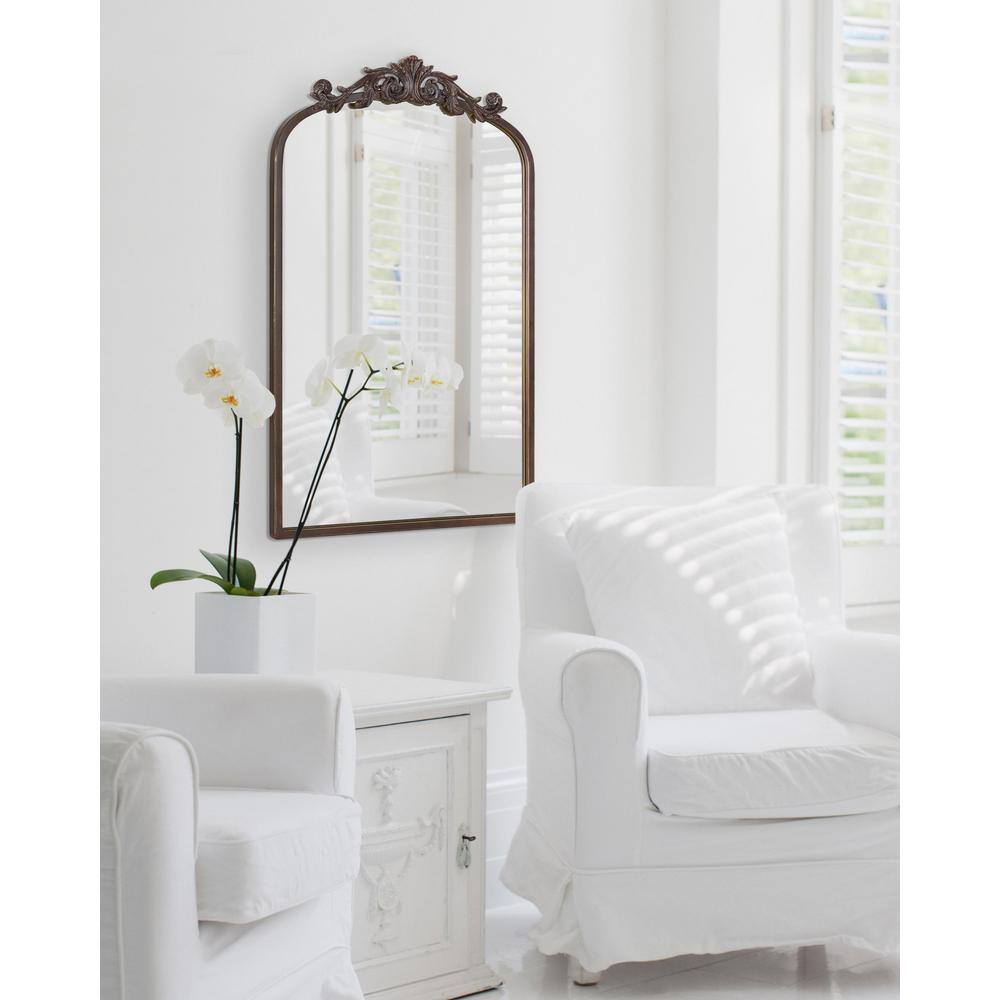 Arendahl Vintage Bronze Arched Wall Mirror with Garland Crown