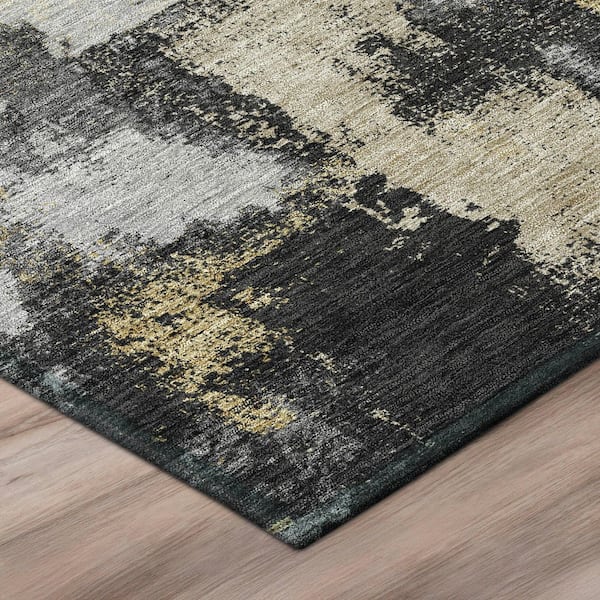 Chantille Machine Washable Indoor/Outdoor Abstract ACN2913 Black 3 ft. x 5 ft. Area Rug