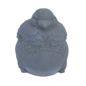 Cast Stone Fat Bird Garden Statue Antique Gray