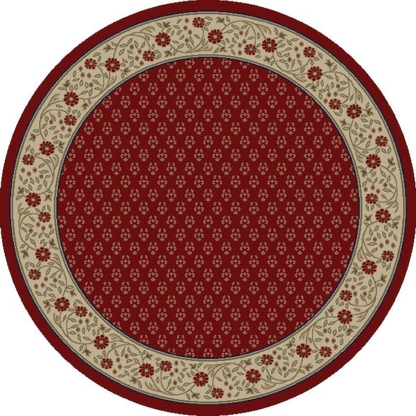 Concord Global Trading Jewel Harmony Red 5 ft. Round Area Rug