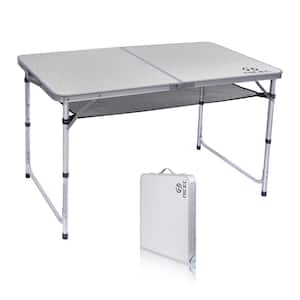 47.3 in. Card Table, Folding Picnic Table, Small Table, Adjustable Height Folding Table, Camping, Outdoor, Portable