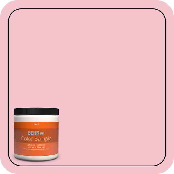 BEHR PREMIUM PLUS 8 oz. #P150-2 Energetic Pink Flat Interior/Exterior Paint & Primer Color Sample