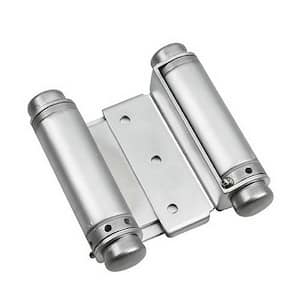 5-13/16 in. x 3-3/4 in. Satin Chrome Self Closing Double Action Hinge (2-Pack)